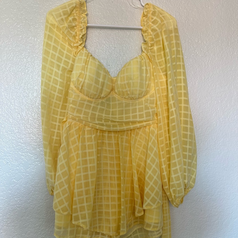 Yellow romper dress